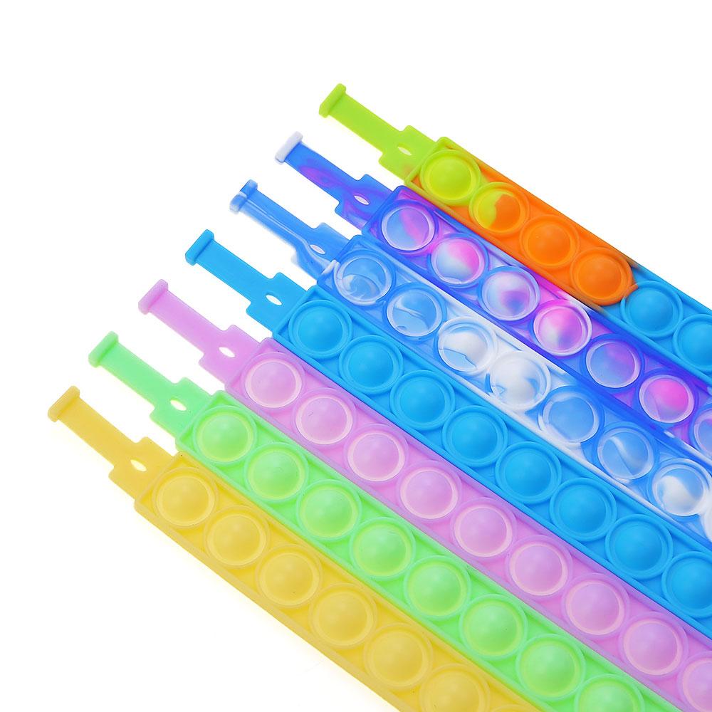 Mondo Silicone 1pz Stili Corti Pops Bolle Braccialetto Decompressione Giocattolo Sollievo Stress Colorato Braccialetto Silicone Adulti Bambini Giocattoli