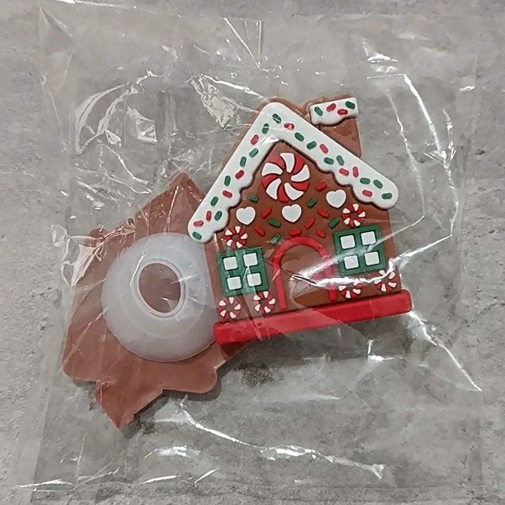 1/2Pcs Gingerbread House Shape Christmas Button Covers Reusable Easy to Install Closet Dresser Pulls Christmas Knob Covers
