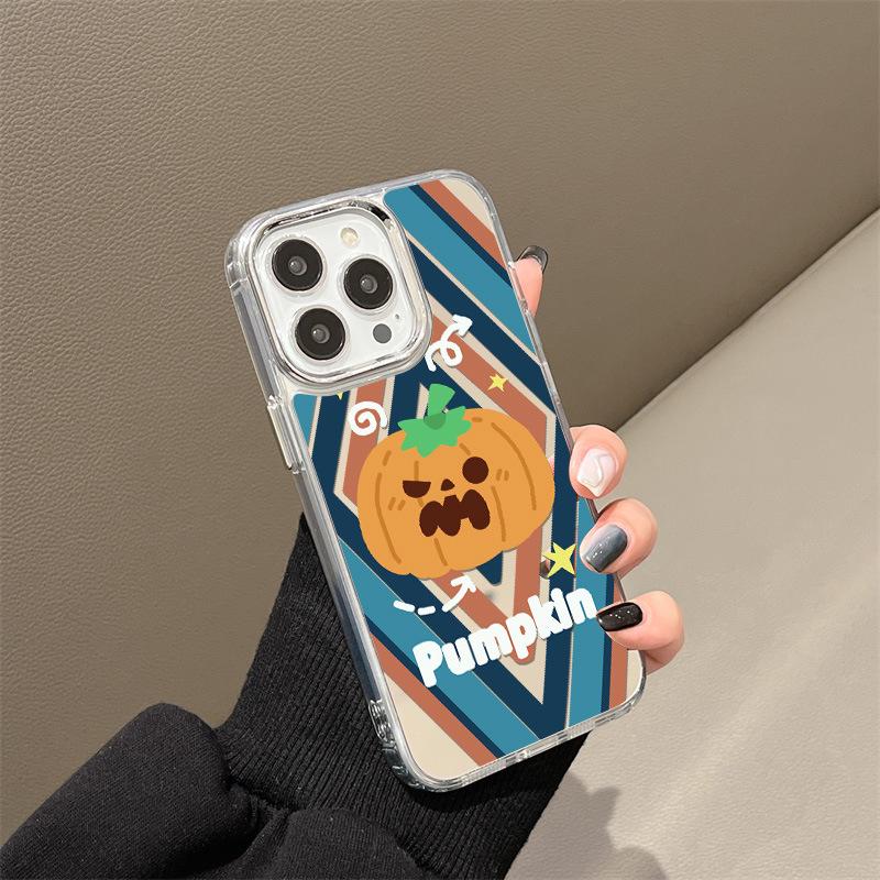 iPhone 17 Pro Max Minimalist Halloween Pumpkin Ghost Case 14/15/16