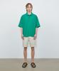 V2 Linen Oversized Polo Half Shirt_Green