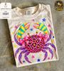Summer Preppy Crab Comfort Colors Shirt, Cute Coastal Tee, Trendy Beach Tshirt, Coquette Vacation Gift, Girly Nautical Aesthetic Top