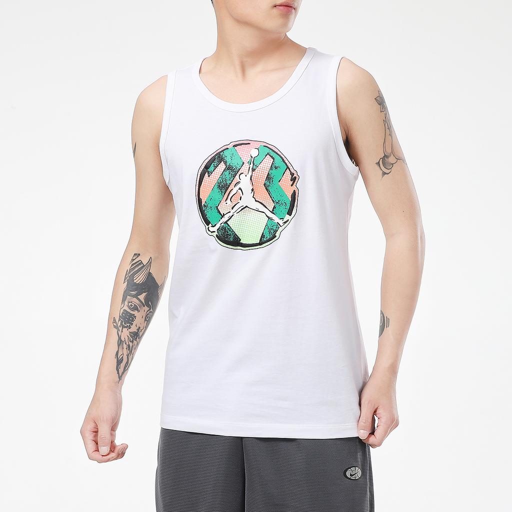 Air Jordan Lightweight Breathable Casual Sports Vest Men Tops White CZ8296-100