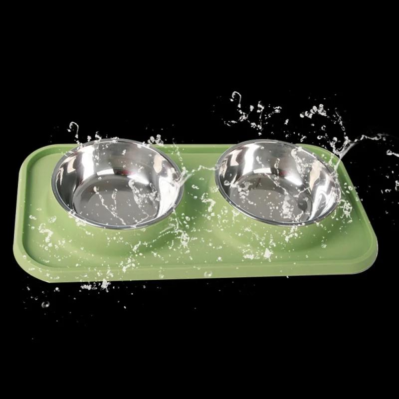 Dog Bowls Stainless Steel Dog Bowl With No Spill Dog Food Bowl Non-Slip Mat Feeder Bowls Pet Bowl For Dogs Cats