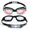 Silicone One-piece Nose Bridge Swimming Goggles with Integrated Earplugs, Waterproof, Anti-fog, High-definition, Professional Swimming Goggles for