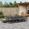 VidaXL 15 Pcs Garden Dining Set Black Cushions Wicker, Outdoor Dining Set, Dining Furniture of 3295021