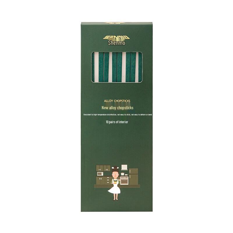 

Shenmo Nordic Green Alloy Chopsticks Set (10 Pairs)