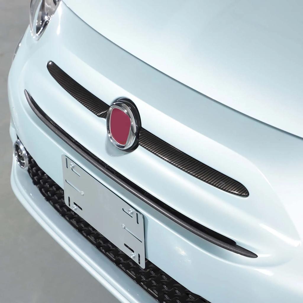 For Fiat 500 2016-2025 ABS Car Front Bumper Front Emblems Side Decorative Stripes Cover Protective Trim Sticker Accessories