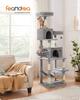 FEANDREA PCT196W01 Cat Tower, Slim Cat Tower, Large Cats, Stationary, Space Saving, Easy Climbing, Large Hammock, Eliminates Lack of Exercise