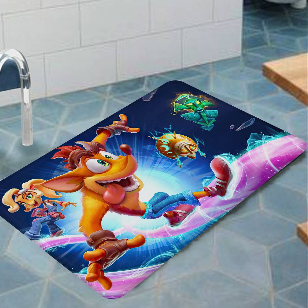 Video Game C-Crash B-Bandicoot Hallway Carpet Non-Slip Laundry Room Mat Laundry Decor Balcony Living Room Bedside Area Rugs