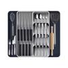 Expandable Silverware Drawer Organizer with Knife Holder Adjustable Flatware and Cutlery Tray for Spoons Forks Kitchen Utensil
