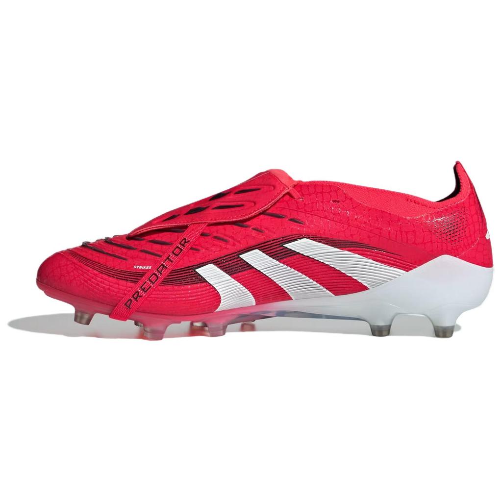 Adidas Predator Elite Foldable Tongue Comfortable Non-Slip Durable Soccer Shoes Unisex Soccer Shoes Clear-Red Cloud-White Core-Black JR3117