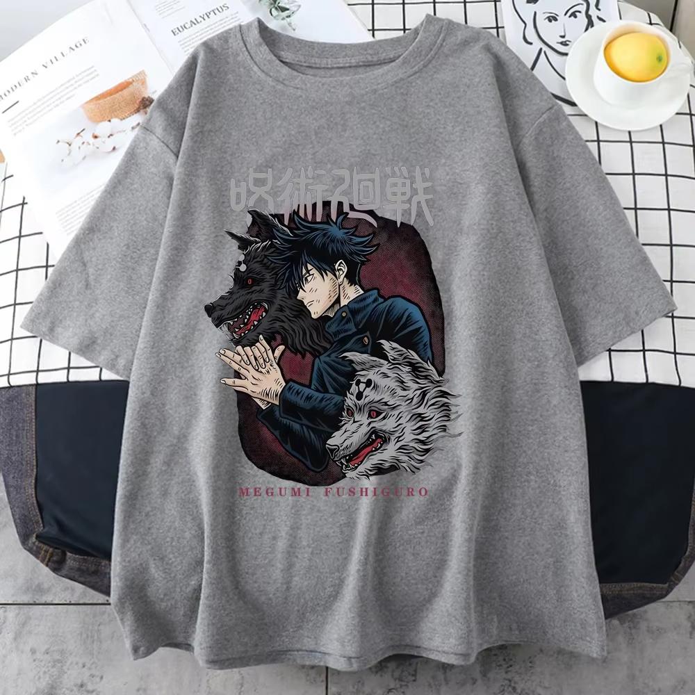 Fushiguro Megumi Printed T-shirt Men's Cool Street Loose T-shirt Summer Personalized Y2K Harajuku Shirt Men T Shirt One Piece