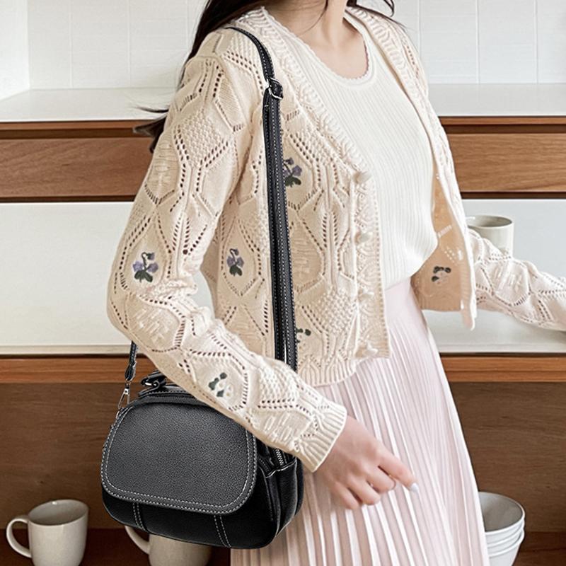 Yogodlns Hochwertige, modische Retro-Umhängetasche aus PU-Leder, klassische kleine Schulter-Umhängetasche, luxuriöse Muschelhandtaschen für Damen