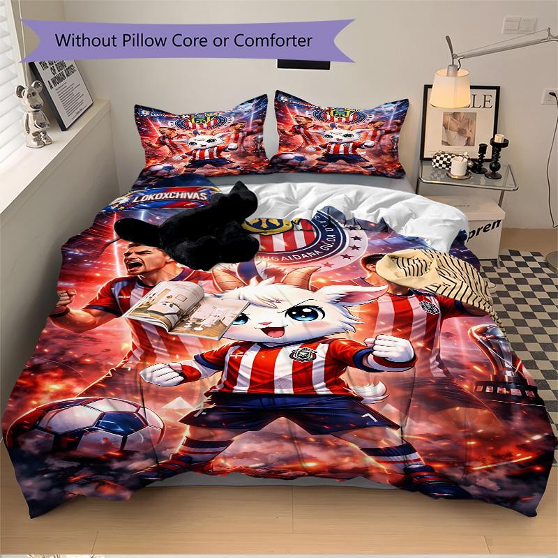 3pcs Chivas Celebration Moment Bedding Set, Includes One Quilt Cover and Two Pillowcases, Bedroom and Guest Room Decoration. T72311159