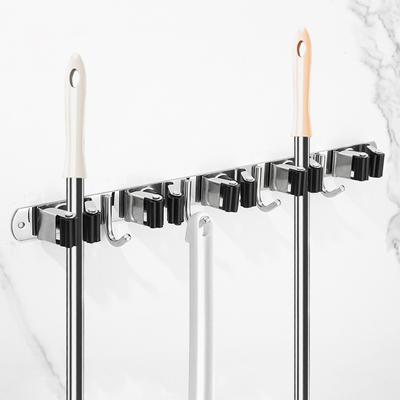 Wall Mount Mop Organizer Holder Broom Hook Stainless Steel Storage Hook Kitchen Bathroom Organization Accessories