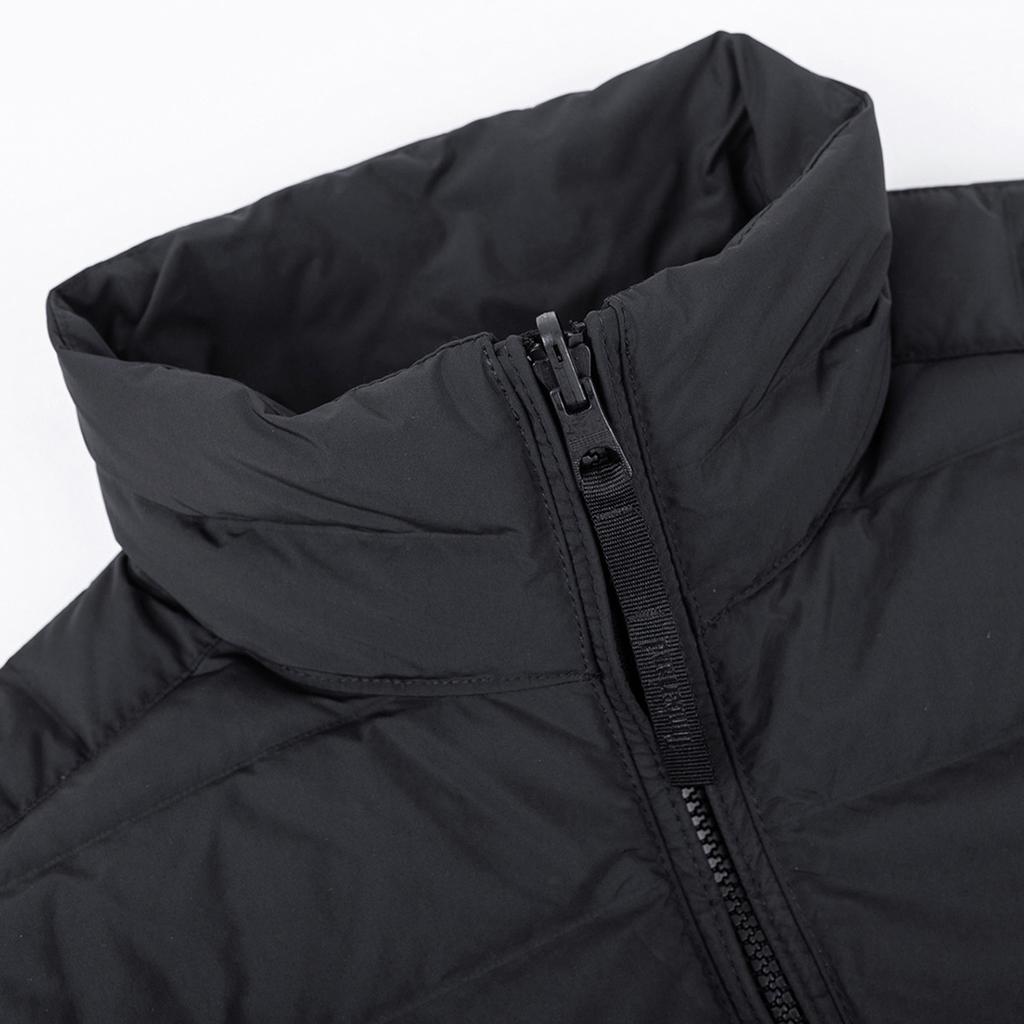 Timberland Stand Collar Zipper Design Solid Color Long Sleeve Down Jacket Men Outerwear Black A1NDQ-001