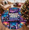 Grand Theft Auto VI Pattern Round Rug, Indoor/Outdoor Mat, for Picnic, Gameroom, Bedroom, Office, Living Room, Home Decor Carpet, Birthday Gift