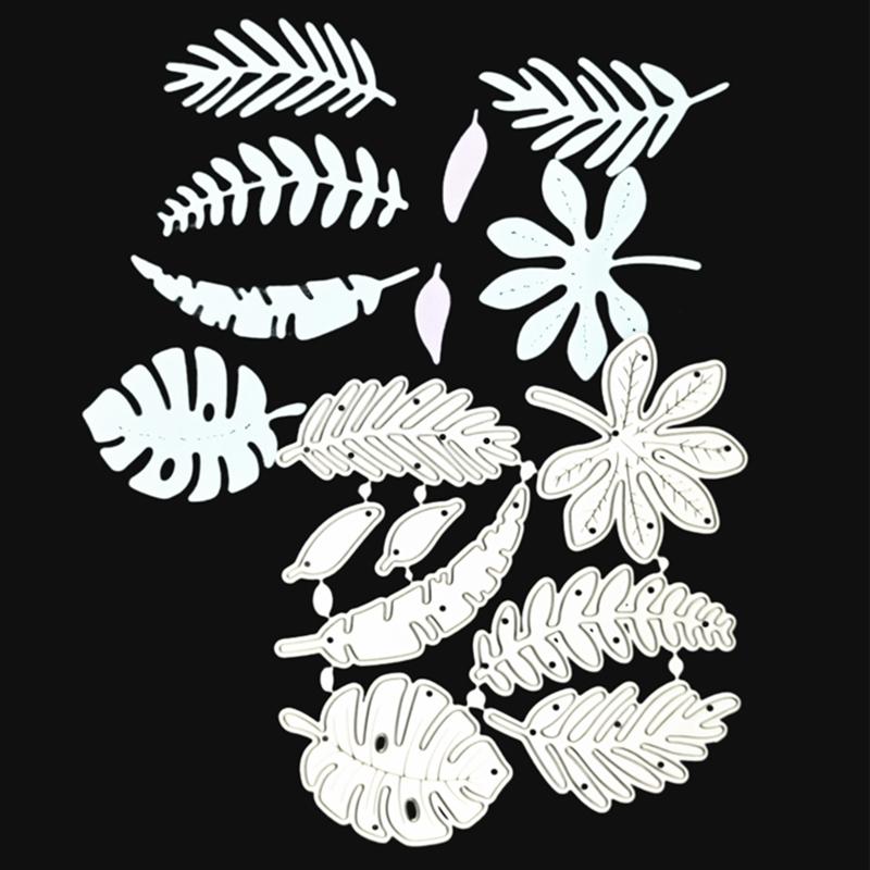 Tree Leaves Theme Metal Die Cuts Cutting Dies Cut Stencils for DIY Embossing Paper Leather Scrapbooking Card Making
