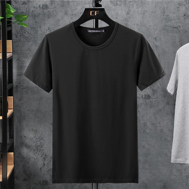 Men's Plus Size Casual Solid Color Short Sleeve Cotton T-Shirt for Team Building