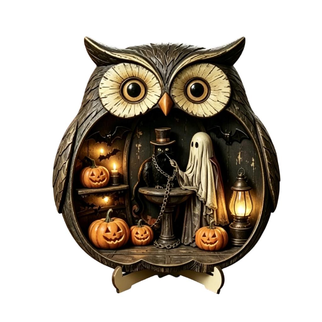 Halloween Tabletop Wooden Decor Ornament for Festive