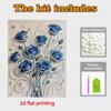 Crystal Pearl Painting 5D DIY Frame Decoration Painting Blue Rose Home Wall Decoration Transparent Pearl Gemstone Painting Picture Art Crafts