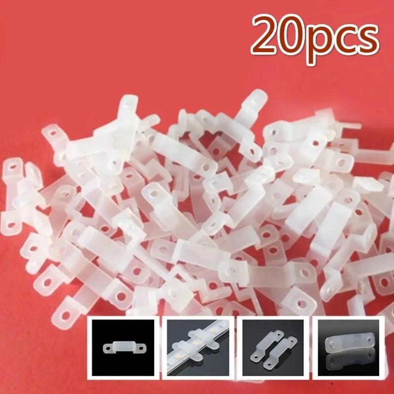 

20pcs Fixer Silicon Clip 10mm For Fix 5050 5630 RGB Single Color LED Strip Light Home Education Supplies