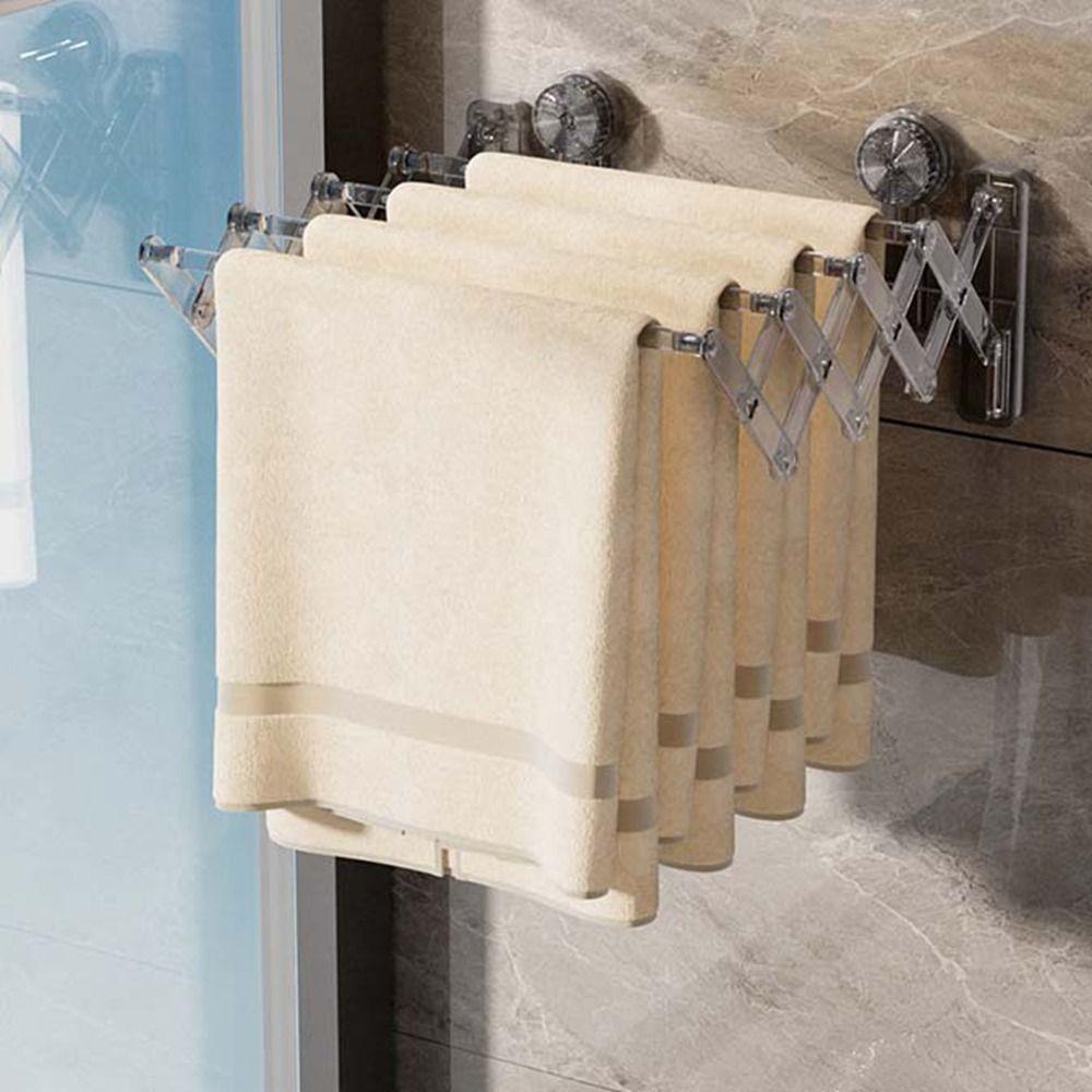 Retractable Gloves Towels Drying Rack Wall Mounted Clothes Hanger  Bathroom