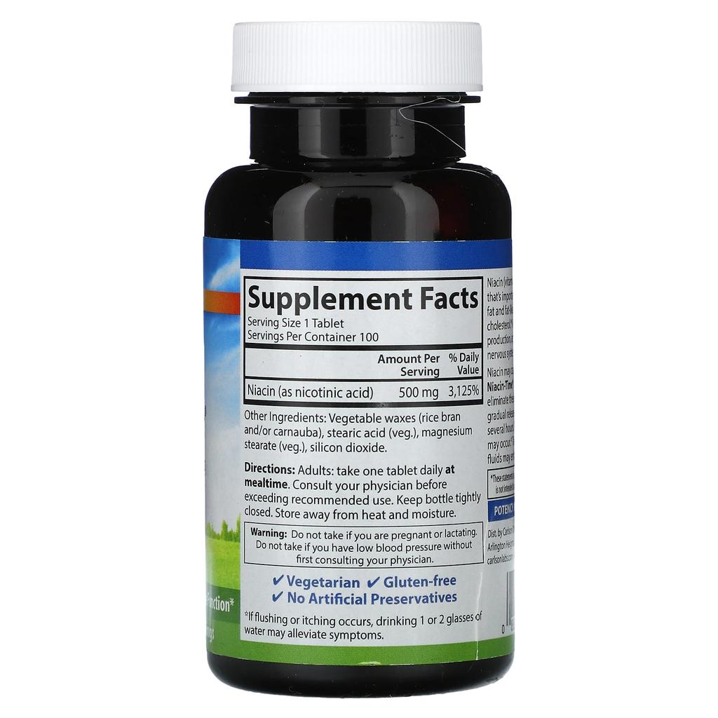 Niacin-Time, 500 mg, 100 vegetarische Tabletten