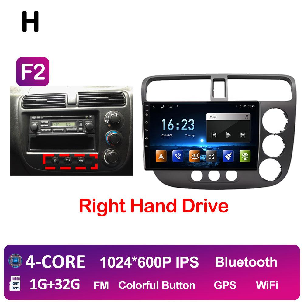 DSP Stereo GPS Navigation For Honda Civic 2000 2001 2002 2003 2004 2005 2006 Multimedia Player Android 14 Touch Screen Head Unit