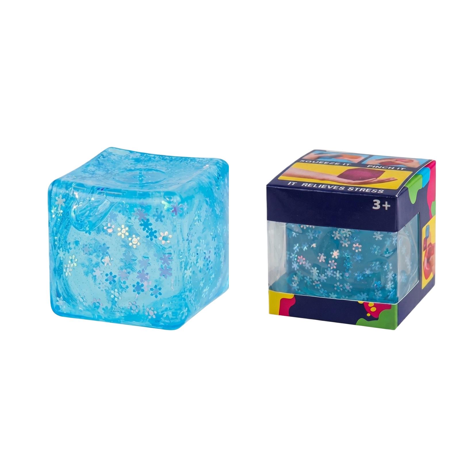 

Snowflake Pattern Stress Relief Cube Toy Boxed Sensory Fidget for Hand Exercise and Relaxation for Home Office School Use one size синий