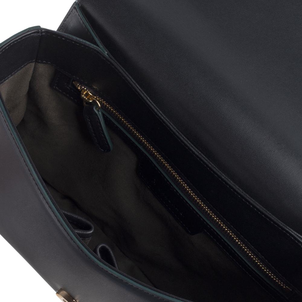 Le Chromaqi Cut-Out Edge Black Shoulder Bag