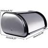 Kitchen Supplies Silver+Black Stainless Steel Roll Top Bread Box Storage Bin Silver Keeper Food Storage Container Kitchen Pastry Bread Baking Holder