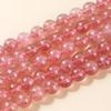 Strawberry Quartz Chalcedony Stone Natural Round Beads 15"Strand Smooth Loose Spacer Beads 4/6/8/10/12mm for Jewelry Making DIY Bracelets Accessories