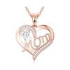 Heart Letter MOM Necklace with Rhinestones - Mother's Day Gift