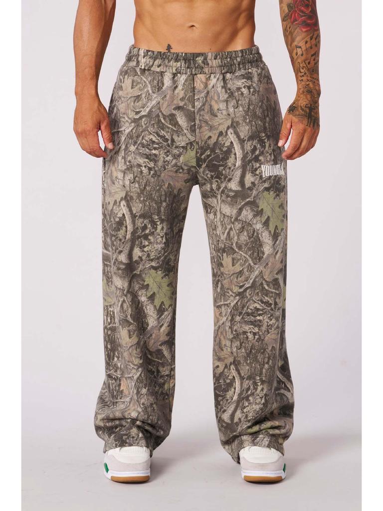 YoungLA American Streetwear Digital Camouflage Wide-Leg Fitness Pants