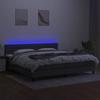 Maison Exclusive - Sommier à lattes de lit et matelas et LED Gris foncé 200x200 cm
