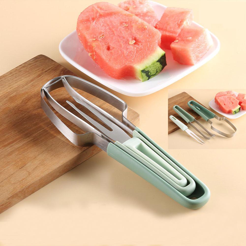 3-in-1 Stainless Steel Watermelon Slicer & Fruit Cutter