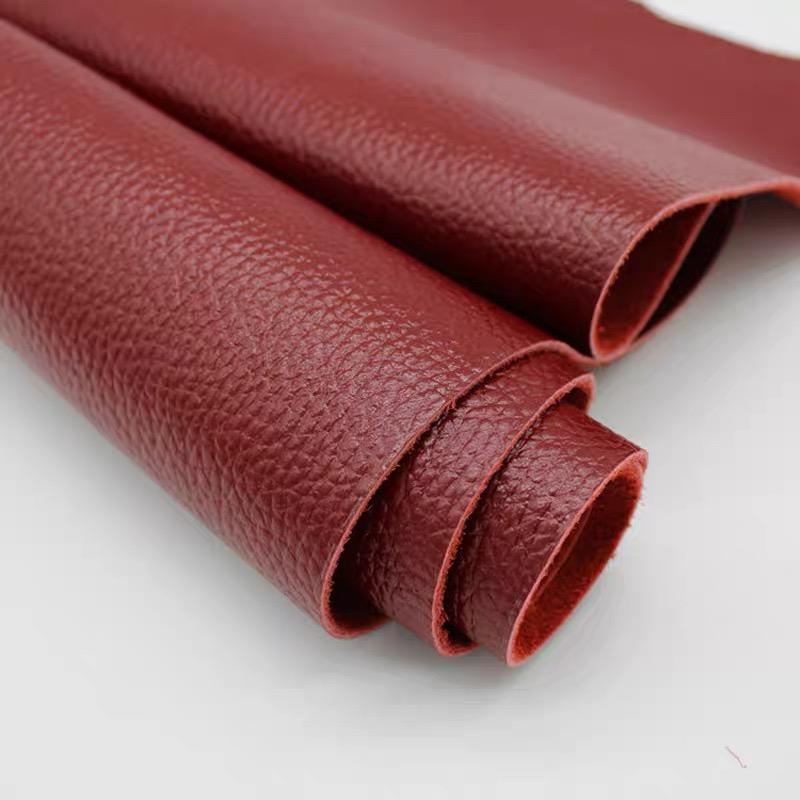 Thick cowhide leather material, genuine leather top layer, 1.8mm burgundy cushion, deep red sofa seat leather fabric 21x14cm красный