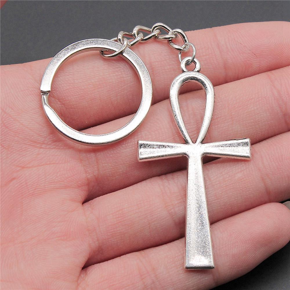 Cross Religious Amulet Keychain for Family Trendy Cute Fathers Day Gift Streetwear Key Organizer