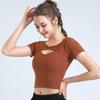 New Yoga Clothing Tops Short-sleeved T-shirt Women Summer Tight Sports Running Stretch Breathable Fitness Tops