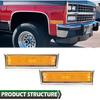 GRAND ORANGE Front Side Marker Lights Chrome Bezel Amber Lens Fit Chevy Blazer GMC Jimmy Suburban C/K R Truck 1981-1991, 915558 915557 GM2551107