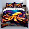 Yellow octopus and coral. Bedding sets Duvet cover sets Duvet covers Pillowcases(1*Duvet Cover 2*Pillowcases without duvet insert)