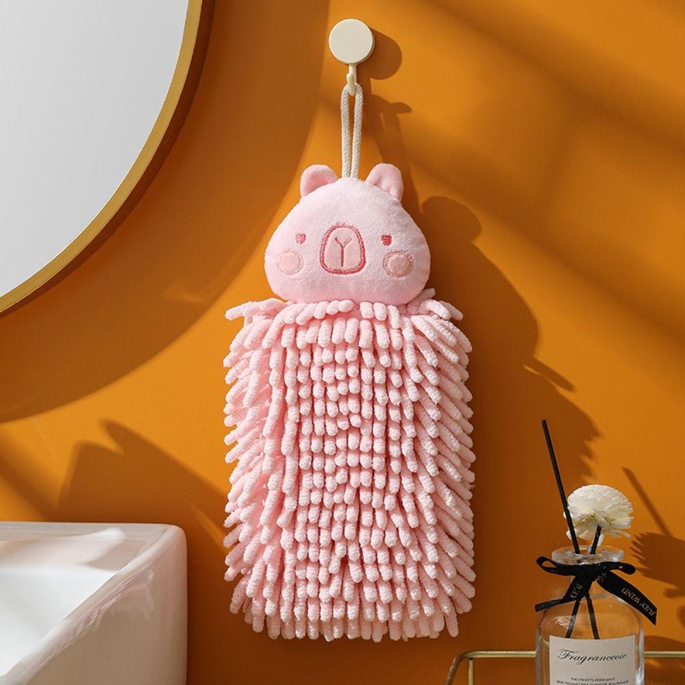 Wall-Mounted Capybara Hanging Hand Towels Thickened Kitchen Microfiber Towels  Dishcloth