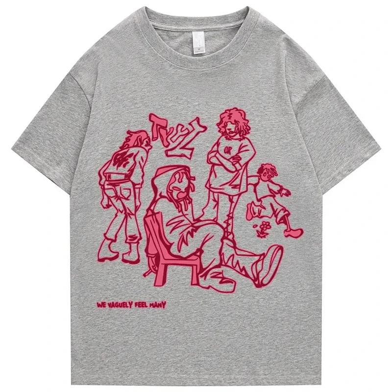 Tshirt Unisex s Street Clothing Hiphop Skull Cartoon Pattern Tshirt Neutral Cotton Unisex Women Tshirt Top 2026 New Summer