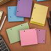 125Sheets Blank Loose Leaf Paper 5 Colors 2 Hole Binder Paper Notebook Filler Paper Binder Inserts, with Binder, 5.8x4.1inch