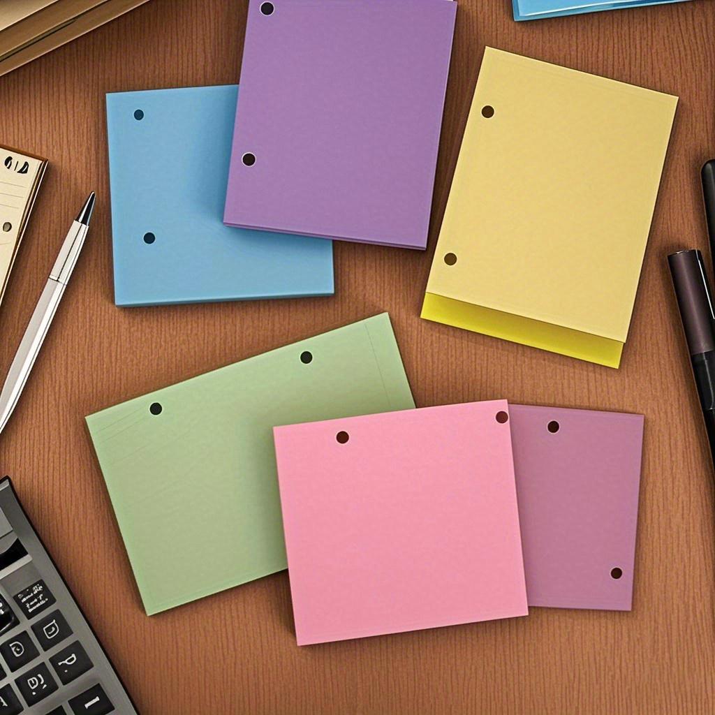 125Sheets Blank Loose Leaf Paper 5 Colors 2 Hole Binder Paper Notebook Filler Paper Binder Inserts, with Binder, 5.8x4.1inch