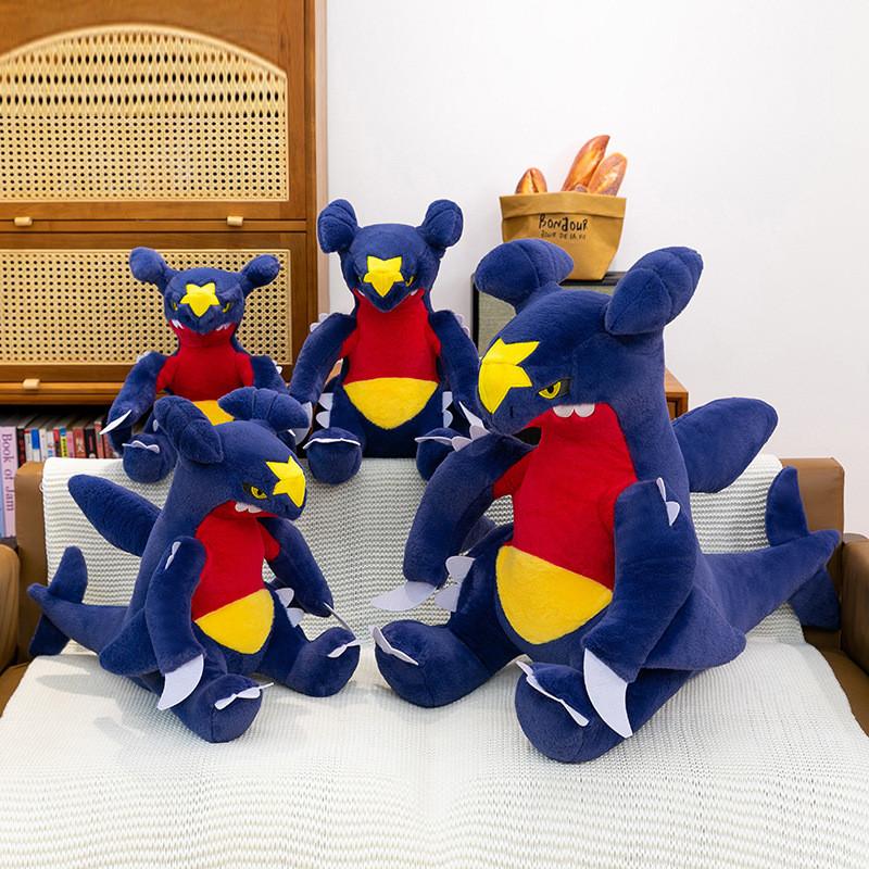 Toy Plush Garchomp With Pp Cotton And Embroidery Design For Gift Kids