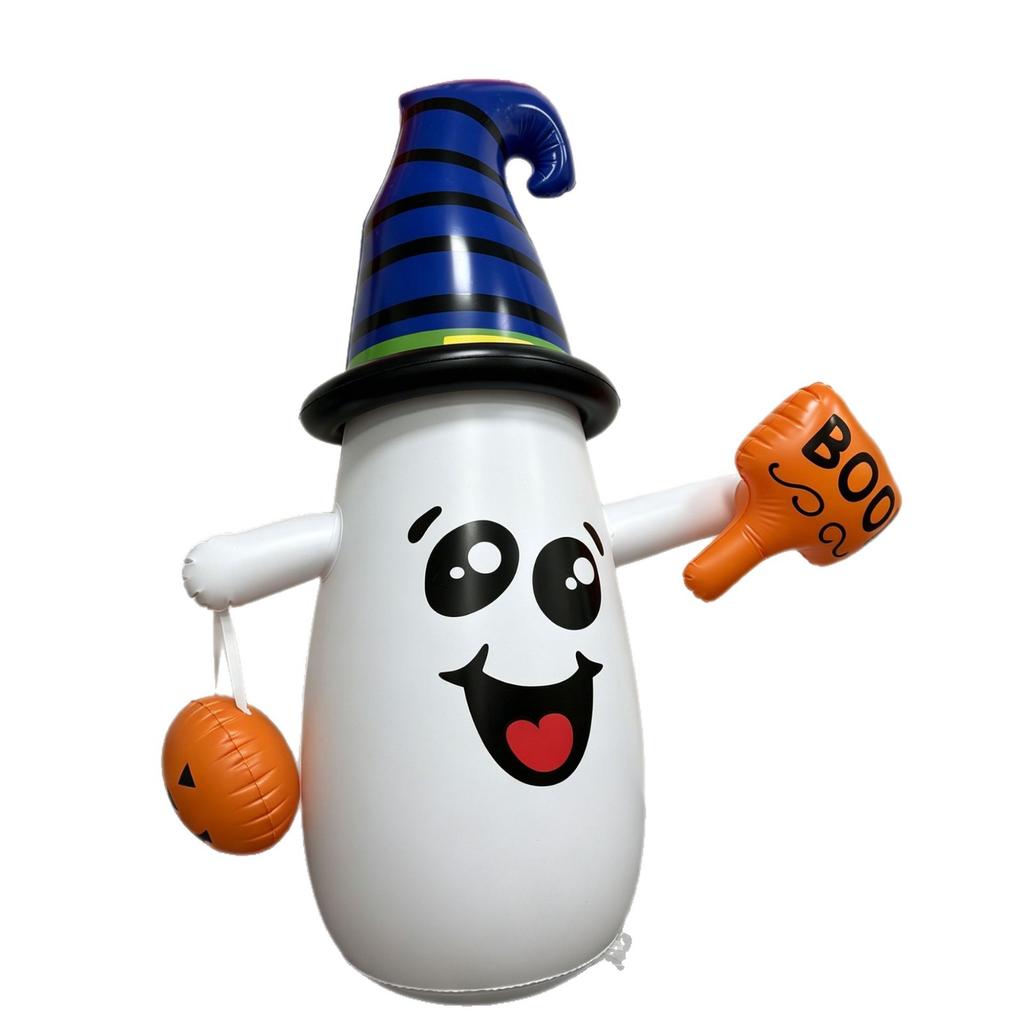 Halloween Inflatable Ghost Wobble Decor, Kids Interactive Toy, Mall Display Prop, Outdoor Yard Bouncer, LED Light Up