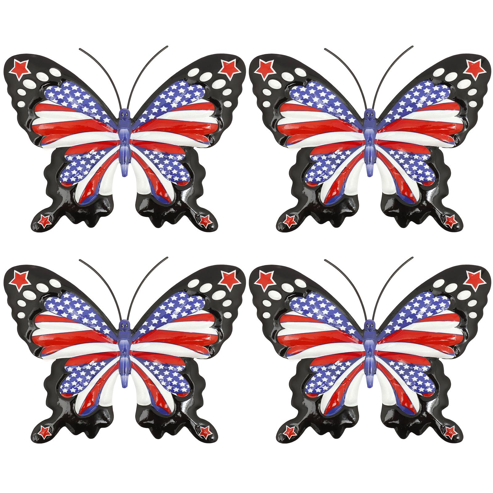 4Pcs Metal 3D Butterfly Wall Stickers Home Room Decor Butterflies For Wedding Garden Decoration Iron Butterflies Wall Art Decor