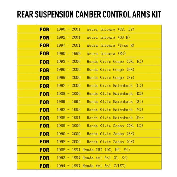 EK/EG Adjustable Front Lower Cambers Arm Kit